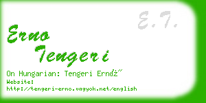 erno tengeri business card